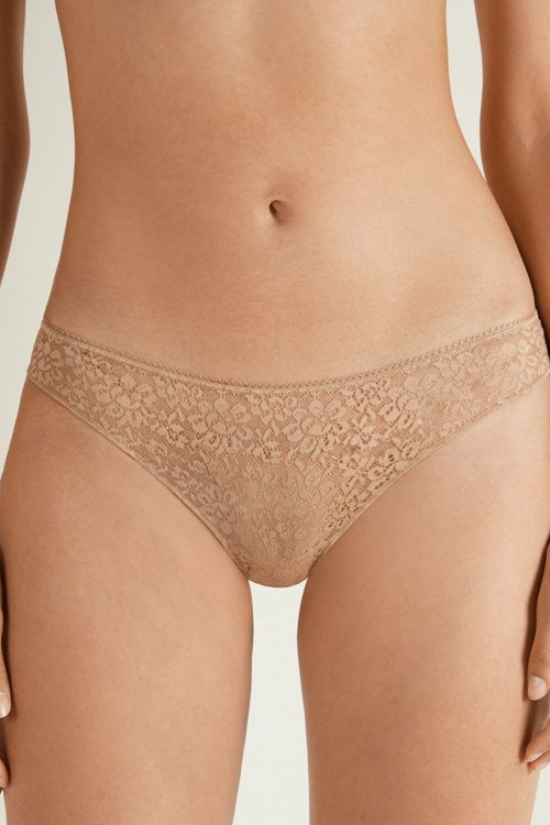 Tezenis Recycled Spets Laser-Cut Microfiber Brazilian Panties Nude Natural Blush 1905 | YQJAD-9568