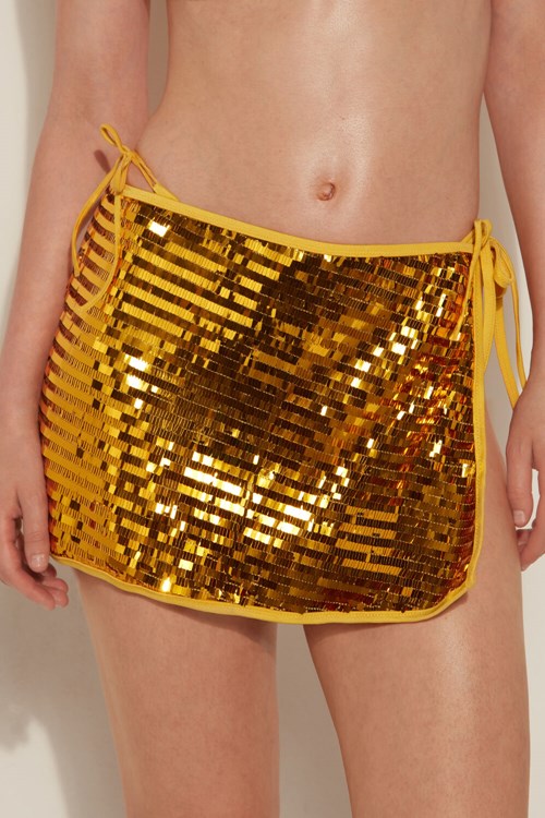 Tezenis Riviera Sequin Pareo Mini Skirt Gula | ESXZV-6815