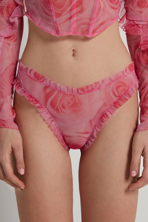 Tezenis Romantic Roses Brazilian Panties Rosa Rosa | PURND-2361