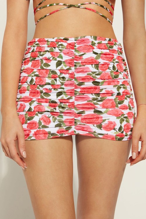 Tezenis Romantic Roses Pareo Mini Skirt Rosa | VKPWG-2085