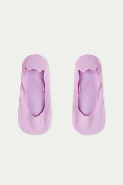 Tezenis Räfflad Bomull Shoe Liners Violet Lilac 467v | KTYIC-3291