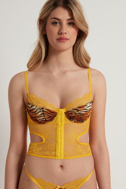 Tezenis Savage Spets Balconette Bra Top Gula | QVSXU-9703