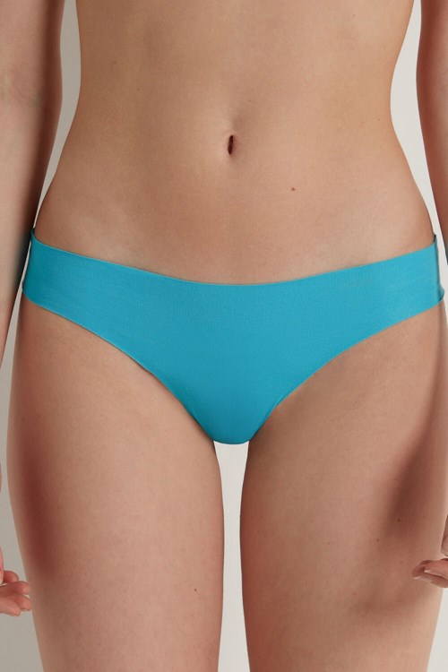 Tezenis Seamless Cheeky Briefs in Bomull Ljusblå Blå | GSEDK-1043