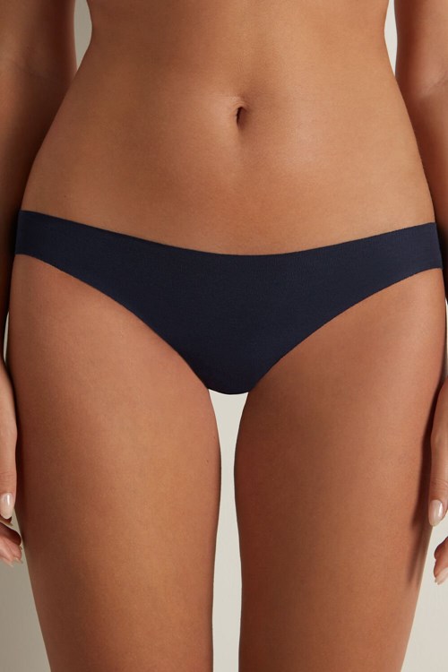 Tezenis Seamless Cheeky Briefs in Bomull Blå Blå | HMQZV-0857
