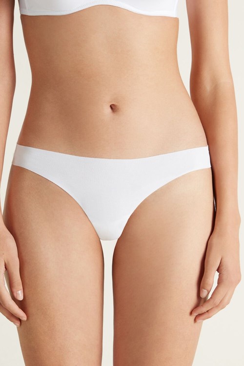 Tezenis Seamless Cheeky Briefs in Bomull Vita Vita | TRIQX-3259