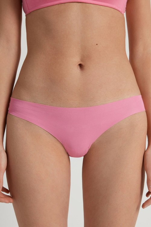 Tezenis Seamless Cheeky Briefs in Bomull Rosa Rosa | VBGQD-4710