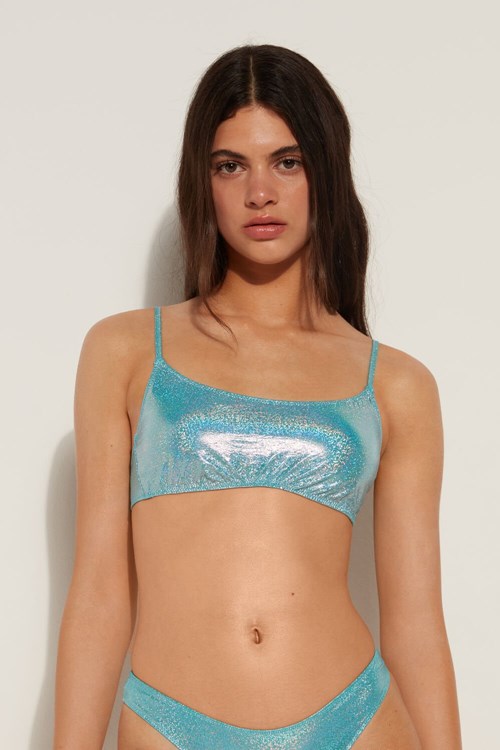 Tezenis Shiny Mermaid Bralette Bikini Top Blå Turkos | KROMD-8613