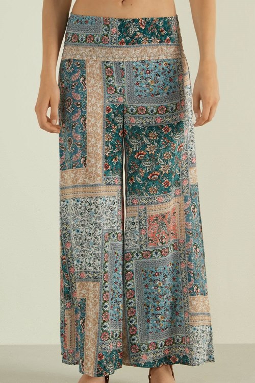 Tezenis Smocked Canvas Hakama Pants Olika Färger | DSQHM-8604
