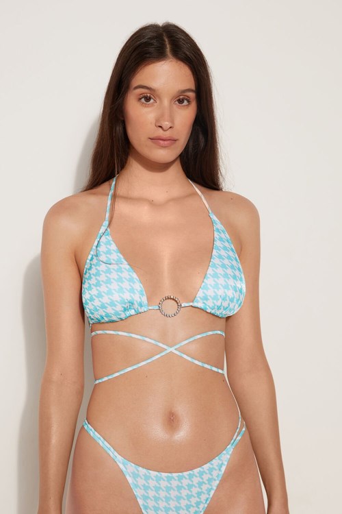 Tezenis Sparkling Jewels Triangle Bikini Top Blå Vita | GNADR-7890