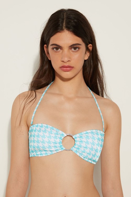 Tezenis Sparkling Jewels Vadderad Bandeau Bikini Top Blå Vita | IVKPH-0625