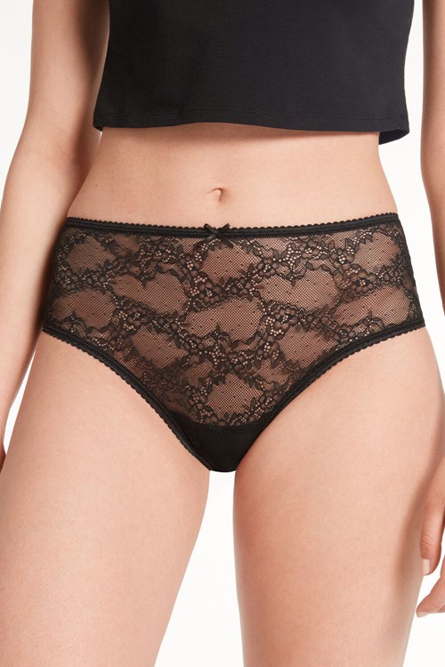Tezenis Spets Boyshorts Svarta Svarta | NEFDL-3264