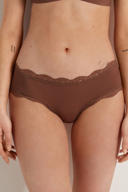 Tezenis Spets and Microfiber Cheeky Hipster Bruna Bruna | EIHJO-3278