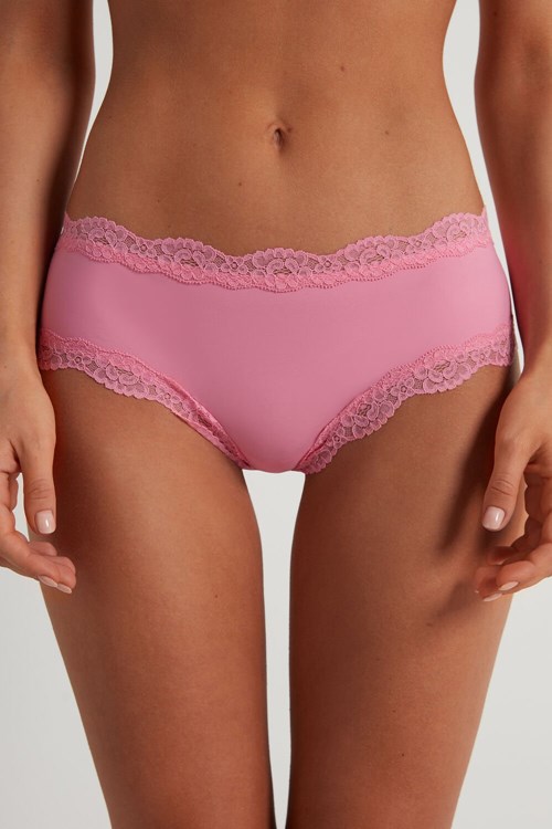 Tezenis Spets and Microfiber Cheeky Hipster Rosa Rosa | NJQYF-0967