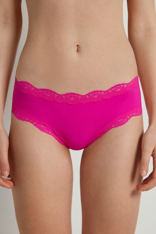 Tezenis Spets and Microfiber Cheeky Hipster Rosa Fuchsia | QUEWS-5416