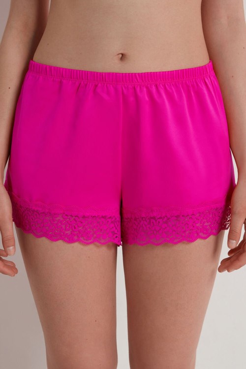 Tezenis Spets and Satin Shorts Rosa Fuchsia | USLCD-9574