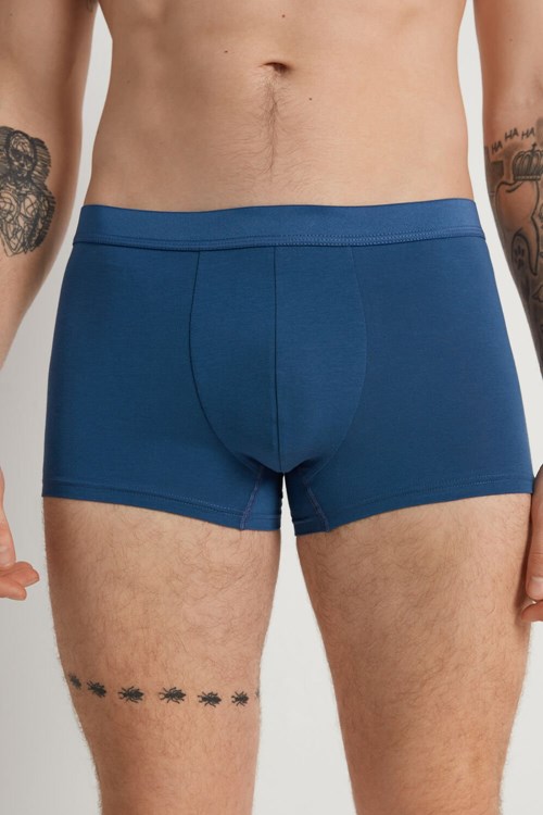 Tezenis Stretch Bomull Boxer Brief Blå Blå | TWORL-5349