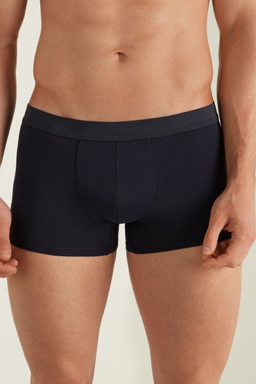Tezenis Stretch Bomull Boxer Brief Blå Mörkblå | WFGBC-2581
