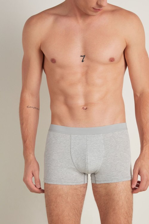 Tezenis Stretch Bomull Boxer Brief Grå Ljus | QEMXO-8127
