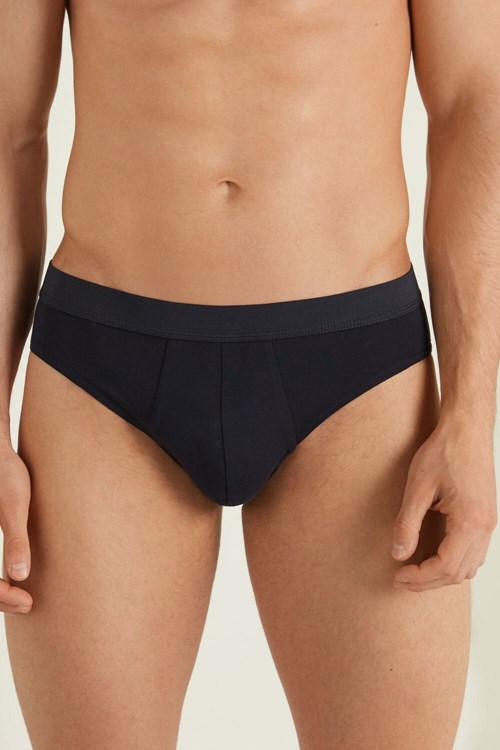 Tezenis Stretch Bomull Brief Blå Mörkblå | PEXVW-2750