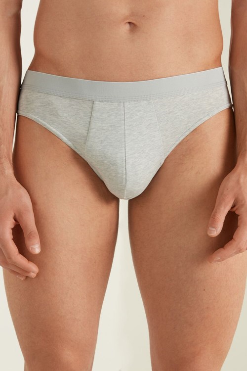 Tezenis Stretch Bomull Brief Grå Ljus | YQNLR-7658