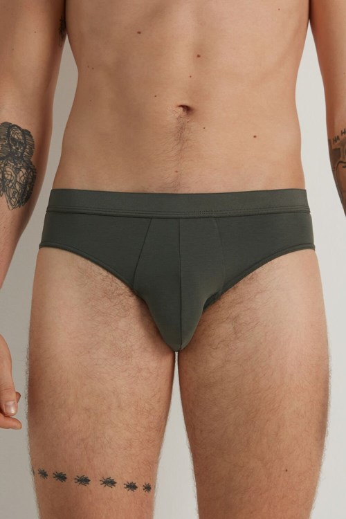 Tezenis Stretch Bomull Brief Gröna Gröna | IOYGJ-2746