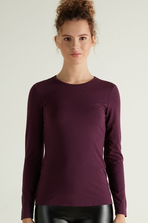 Tezenis Thermal Modal and Bomull Crew-Neck Top Hudfärg | SPXNK-5710