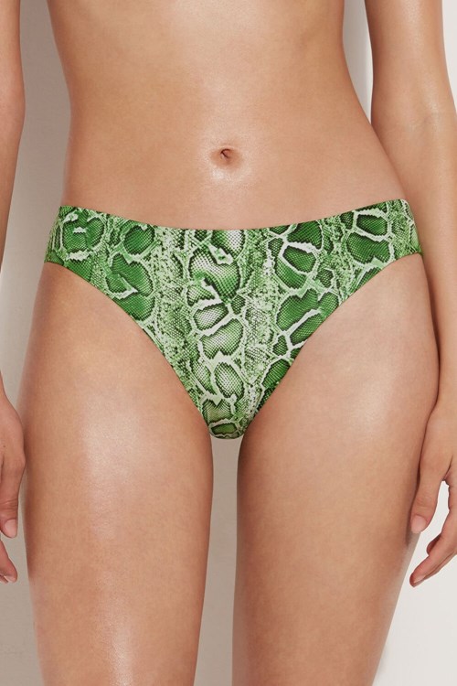 Tezenis Tropical Snake Klassiska Bikini Bottoms Gröna Ormskinn | VCXFN-7421