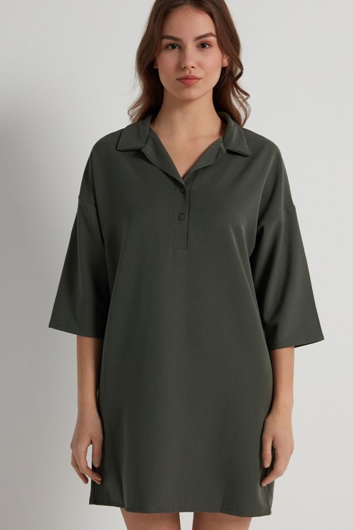Tezenis Twill 3/4 Sleeve Klänning Gröna Gröna | BIPDM-8127