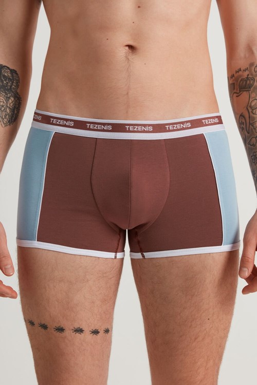 Tezenis Two-tone Bomull Boxers with Logoed Elastic Blå Blå | NCBZJ-5436
