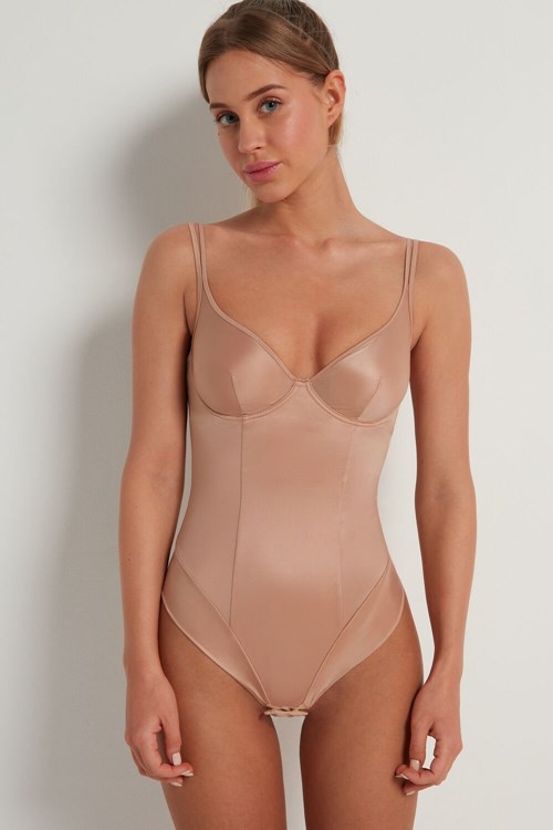 Tezenis Ultralight Shaping Balconette Bodysuit Nude Natural Blush 1905 | WIMQH-5326
