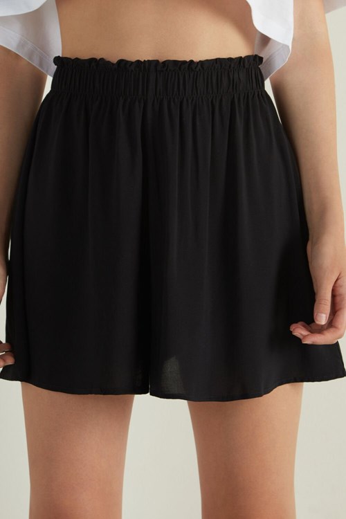 Tezenis Viscose Canvas Skort Svarta Svarta | QKHSY-6294