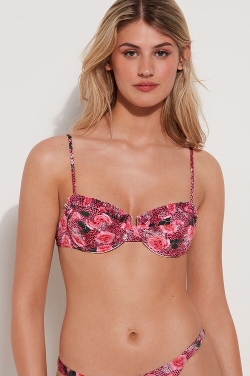Tezenis Wild Roses Balconette Bikini Top Rosa | GPCOT-8521